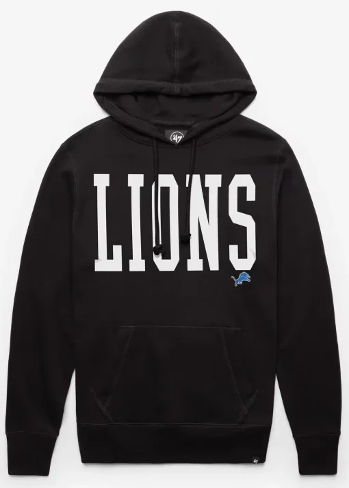 Detroit Lions Men's 47 Brand Black Headline Hoodie