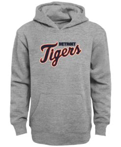 Detroit Tigers KIDS Script Gray Pullover Hoodie