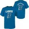 YOUTH Aidan Hutchinson Detroit Lions Drip Blue T-Shirt Tee