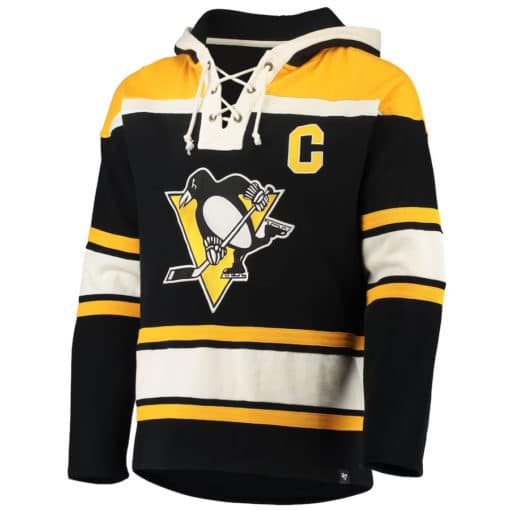 Mario Lemieux Pittsburgh Penguins Men's 47 Brand Black Pullover Jersey Hoodie - Image 3