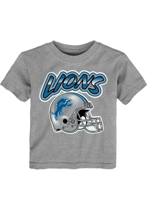 Detroit Lions TODDLER Helmet Gray T-Shirt Tee