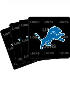 Detroit Lions Blue Black 4 Pack Neoprene Coaster Set