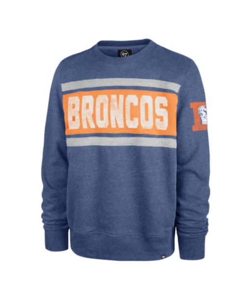 Denver Broncos Men's 47 Brand Vintage Cadet Blue Crew Sweatshirt