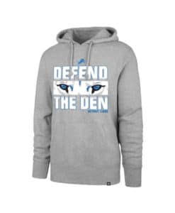 Detroit Lions Men's 47 Brand Gray Defend Headline Hoodie