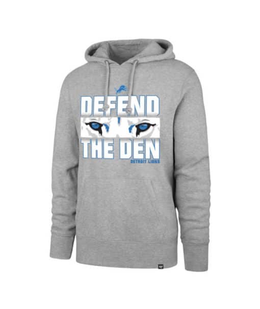 Detroit Lions Men's 47 Brand Gray Defend Headline Hoodie