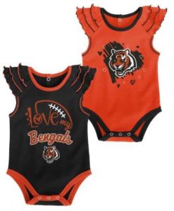 Cincinnati Bengals Baby Girl 2 Pack Onesie Creeper Set