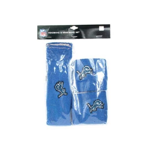 Detroit Lions Headband & Wristband 3 Piece Set