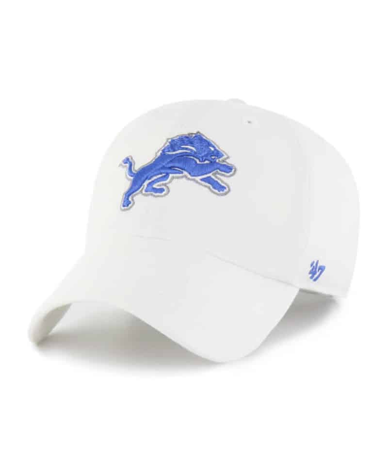 Detroit Lions 47 Brand White Clean Up Adjustable Hat
