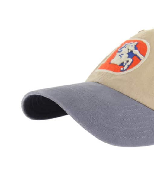Denver Broncos 47 Brand Vintage Khaki Ashford Clean Up Snapback Hat - Image 4