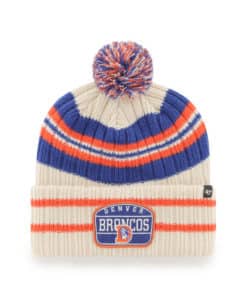 Denver Broncos 47 Brand Vintage Hone Natural Cuff Knit Hat