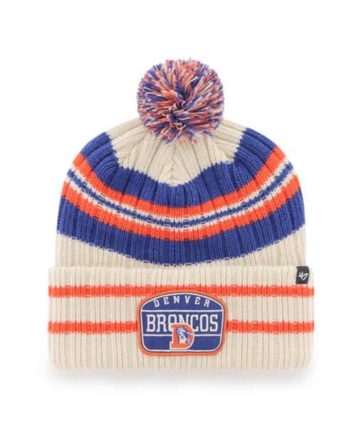 Denver Broncos 47 Brand Vintage Hone Natural Cuff Knit Hat