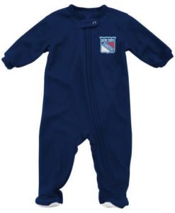 New York Rangers Baby Blue Zip Up Blanket Sleeper Coverall