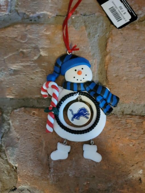 Detroit Lions Snowman Ornament