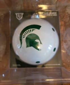 Michigan State Spartans White 4" Glass Ball Ornament