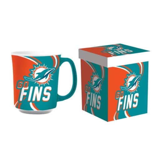 Miami Dolphins Ceramic Coffee Mug 14oz with Matching Box