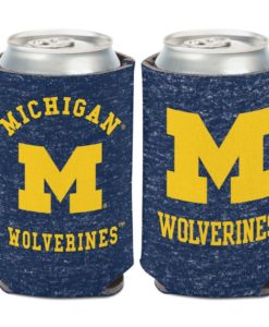 Michigan Wolverines 12 oz Blue Heathered Can Cooler Holder