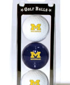 Michigan Wolverines 3 Pack of Blue White Golf Balls