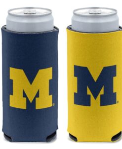 Michigan Wolverines 12 oz Navy & Yellow Slim Can Cooler Holder