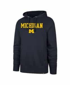 Michigan Wolverines Men's 47 Brand Navy Pregame Pullover Hoodie