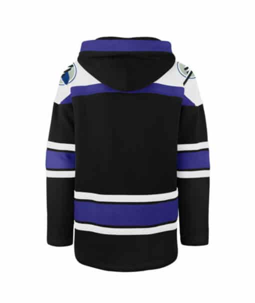Tampa Bay Lightning Men's 47 Brand Black Vintage Retro Freeze Pullover Jersey Hoodie - Image 2