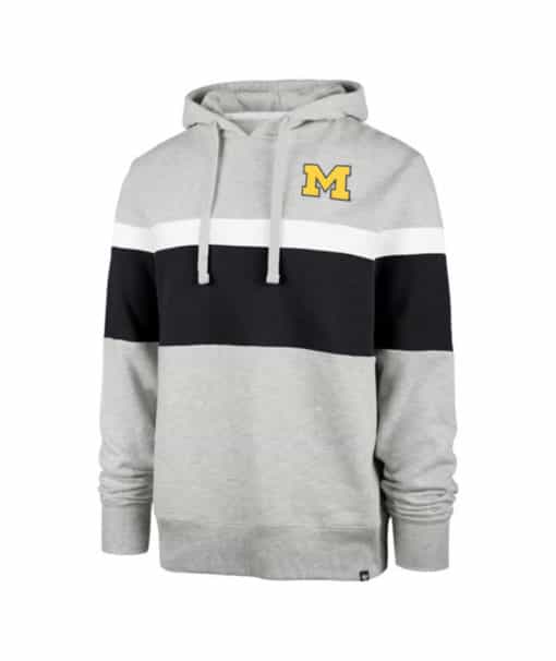 Michigan Wolverines Men's 47 Brand Warren Gray Pullover Hoodie