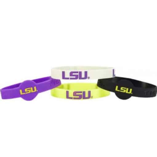 LSU Tigers Bracelets 4 Pack Silicone