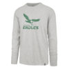 Philadelphia Eagles Men's 47 Brand Vintage Gray Franklin Long Sleeve Tee