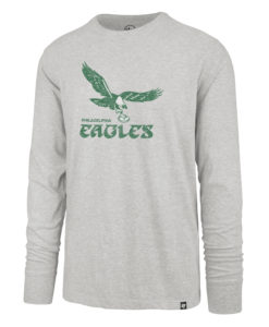 Philadelphia Eagles Men's 47 Brand Vintage Gray Franklin Long Sleeve Tee