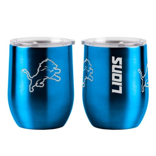 Detroit Lions Travel Tumbler 16oz Stainless Steel Curved