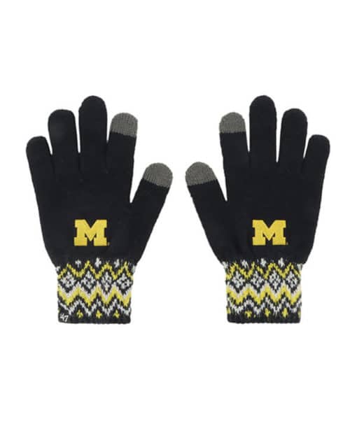 Michigan Wolverines Women's 47 Brand Elsa Navy Gloves