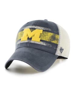 Michigan Wolverines 47 Brand Interlude Vintage Navy MVP Mesh Snapback Hat