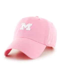 Michigan Wolverines Women's 47 Brand Pink Rose Clean Up Adjustable Hat