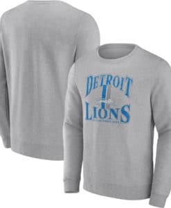 Detroit Lions Men's Fanatics Vintage Gray Crew Pullover Sweatshirt