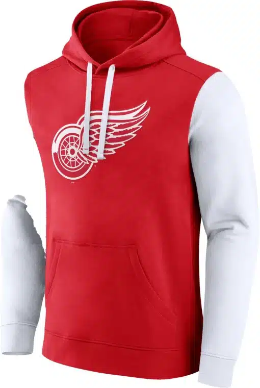 Detroit Red Wings Men's Fanatics White Red Pullover Hoodie