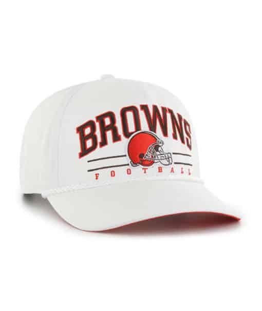 Cleveland Browns 47 Brand White Roscoe RF Hitch Snapback Hat - Image 4