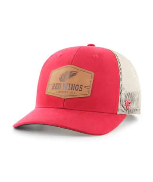 Detroit Red Wings 47 Brand Vintage Red Rawhide Khaki Mesh Snapback Hat
