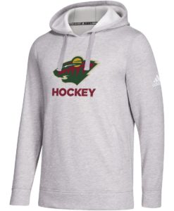 Minnesota Wild Men's Adidas Heather Gray Pullover Hoodie