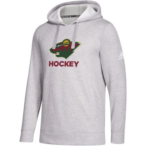 Minnesota Wild Men's Adidas Heather Gray Pullover Hoodie