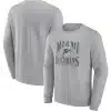 Miami Dolphins Men's Fanatics Vintage Gray Crew Pullover Sweatshirt