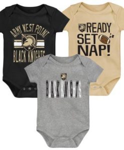 Army Black Knights Baby 3 Piece Fan Onesie Creeper Set