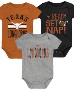 Texas Longhorns Baby 3 Pack Fan Onesie Creeper Set