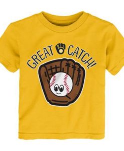 Milwaukee Brewers Baby Yellow Great Catch T-Shirt Tee