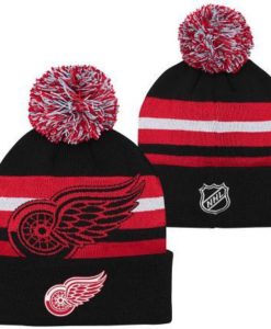 Detroit Red Wings YOUTH Heritage Cuff Pom Red Beanie Hat