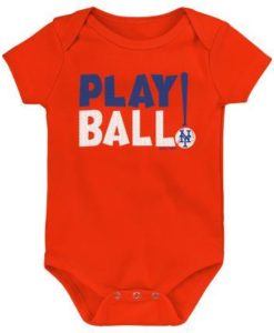 New York Mets Baby Play Ball Orange Onesie Creeper