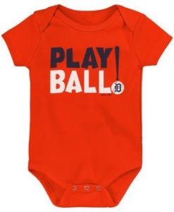 Detroit Tigers Baby Play Ball Orange Onesie Creeper