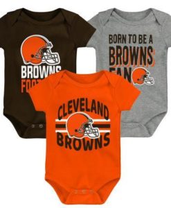 Cleveland Browns Baby Down and Goal 3 Piece Onesie Creeper Set