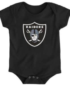 Las Vegas Raiders Baby Black Primary Logo Creeper Onesie