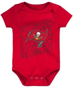 Tampa Bay Buccaneers Baby Red Scribble Tee Onesie Creeper