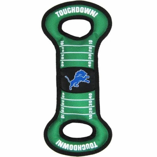 Detroit Lions Dog Tug Toy Green Football Field