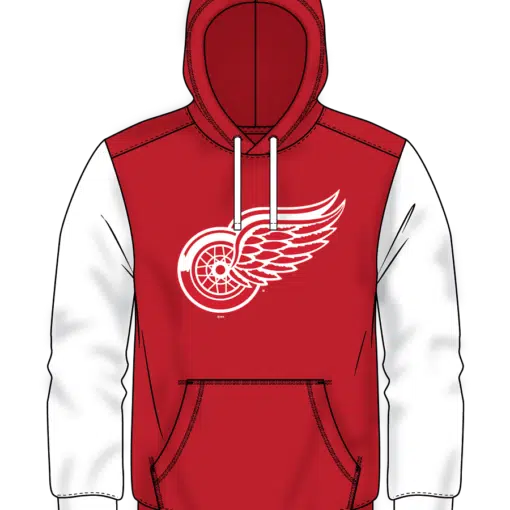 Detroit Red Wings Men's Fanatics White Red Pullover Hoodie - Image 2